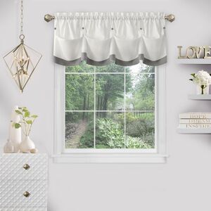 ACHIM-Lana Window Curtain Valance 58x14Grey